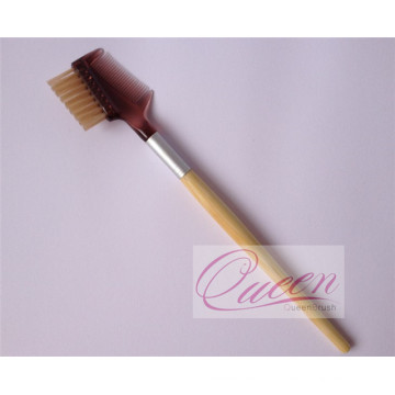 Brosse à crayon à sourcils en bambou Brosse à maquillage pour les yeux aux cheveux en nylon